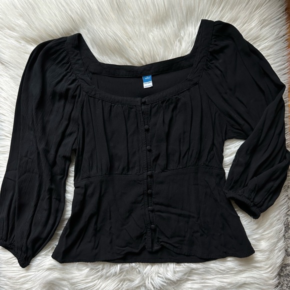 Old Navy square neck buttoned blouse - Picture 4 of 6